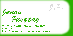 janos pusztay business card